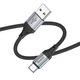 Кабель USB Type-C 3A 1м чорний нейлонова обплетення Hoco X102 для заряджання та синхронізації - зображення 7