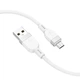 Кабель USB Micro 2.4A 1м силіконовий білий Hoco X109 для заряджання та синхронізації - зображення 4