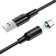 Кабель USB Borofone BX41 Amiable магнітний Type-C 1м 2.4A чорний з алюмінієвого сплаву та пластику - зображення 8