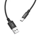 Кабель USB Type-C Hoco X14 1м черный с металлическими коннекторами текстильная оплетка - изображение 4