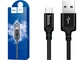 Кабель USB Type-C Hoco X14 1м черный с металлическими коннекторами текстильная оплетка - изображение 6
