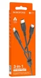 Кабель USB Borofone BX71 3 в 1 2А 0.8м Micro USB Type-C Lightning чорний - зображення 6
