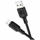 Кабель USB Micro 2.4A 1м силиконовый черный Borofone BX113 для зарядки и передачи данных - изображение 1