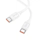 Кабель USB Type-C to Type-C 60W 1м 3A білий Hoco X115 для швидкого заряджання та передачі даних - зображення 4