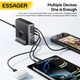 Зарядное устройство Essager 3xUSB-C + 3xUSB-A 85W GaN black (EZC85W-SXB0G-Z) - изображение 6