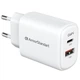 Зарядний пристрій Armorstandart 1xUSB-C + 1xUSB 25W GaN white (ARM89532) - зображення 3
