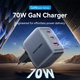 Зарядний пристрій VENTION 2xUSB-C PD70W + 1xUSB QC3.0 22.5W GaN gray (FEXH0-EU) - зображення 8