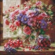 Алмазна мозаїка Букет і фрукти 40х40 Ідейка (AMO8314) - изображение 1