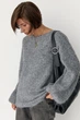 Удлиненный джемпер легкой вязки Lurex Серый One Size (268) - изображение 5