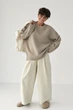 Свободный вязаный джемпер с разрезами Lurex Кофейный One Size (3990) - изображение 3