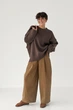 Свободный вязаный джемпер с разрезами Lurex Коричневый One Size (3990) - изображение 3