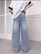 Джинсы YZTH для мальчика подростка широкие baggy свободного кроя, Голубой 170-176 - изображение 3