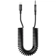 Кабель AUX Proove Steel Spring Lightning to 3.5 (ACSS00005101), 0.45–1 м пружинный, усиленные разъемы, TPU, черный - изображение 1