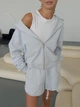 Жіноча кофта на блискавці з капюшоном Milirud ONESIZE Сірий (653-517-ONESIZE) - зображення 5