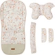 Набір для коляски Sensillo Velvet Bloom Deluxe Вкладиш 80 x 40 см + Подушка + Накладки Бежевий (5903076324771) - зображення 1
