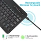 Клавиатура беспроводная Bluetooth для планшета смартфона 59 клавиш черная - изображение 6