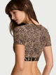 Жіночий топ-бралет Victoria's secret Cotton Short-Sleeve Bralette Crop Top Leo XS Тигровий - зображення 2