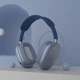 Беспроводные наушники Macaron P9 Max Bluetooth с микрофоном синие - изображение 1