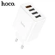 Сетевое зарядное устройство Hoco C102A 28.5W, 4×USB, QC3.0, быстрая зарядка, адаптер питания для смартфонов и гаджетов, белый - изображение 1