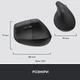Мишка Logitech Lift Vertical Ergonomic Wireless/Bluetooth for Business Graphite (910-006494) - изображение 9