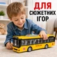Игрушечный школьный автобус со светом и звуком, 28,5 см — инерционный, открывающиеся двери, музыкальный, желтый WY910AB - изображение 6