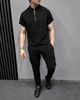 Чоловічий літній костюм (поло на блискавці та штани) Daily Suit XL Чорний (RM0256) - изображение 2