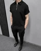 Чоловічий літній костюм (поло на блискавці та штани) Daily Suit XL Чорний (RM0256) - изображение 3
