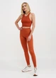 Легінси жіночі спортивні в рубчик з моделювальним швом Giulia LEGGINGS RIB L/XL Orange-burnt sienna - зображення 2