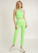 Безшовний топ в рубчик на широких бретелях Giulia HALTER TOP RIB S/M Green-green neon - изображение 5