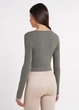Топ вкорочений з довгим рукавом Giulia CROP TOP S/M Khaki-khaki - зображення 7