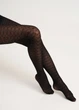 Женские капроновые колготки Giulia LACERY 60 (1) 2 Black-black с узором 60 DEN колготки плотные чёрные с рисунком - изображение 7