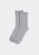 Шкарпетки жіночі класичні в рубчик Giulia WS4 RIB MELANGE 36/40 Grey-light grey melange - зображення 4