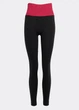 Женские бесшовные леггинсы с push-up эффектом и контрастным поясом Giulia FLEXING LEGGINGS GLAM XXS/XS Multicolor-black/winterberry, комфортные лосины для спорта, для тренировок, из микрофибры - изображение 5