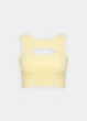 Бесшовный женский топ с акцентным вырезом Giulia FLEX TOP ENERGY XXS/XS Yellow-lemon grass, стильный топ, из микрофибры, для спорта - изображение 4