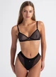 Труси жіночі бразиліана із сітки в горошок Giulia Glam 2240/40 S Black dots, ніжні прозорі трусики, жіноча білизна - зображення 9
