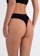 Трусы-стринги женские хлопковые в рубчик Giulia URBAN RIB 2115/60 S Black, комфортные трусики из хлопка, черные стринги - изображение 7