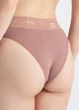 Женские хлопковые трусы бразилиана с кружевом Giulia Leya 2228/61 S Brown-mokko, комфортные хлопковые трусики, повседневное нижнее белье - изображение 6