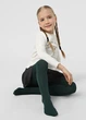 Классические детские колготки из микрофибры Giulia BETTY 80 152/158 Green-botella,теплые детские колготки - изображение 5