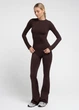 Жіночі безшовні легінси з кльошем від коліна Giulia LEGGINGS FLARED L/XL Brown-hot chocolate, легінси з мікрофібри - зображення 11