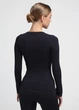 Женская бесшовная футболка из микрофибры с длинным рукавом Giulia LONGSLEEVE 01 S/M Black, базовый лонгслив - изображение 8