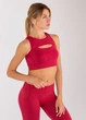 Бесшовный женский топ с акцентным вырезом Giulia FLEX TOP ENERGY L/XL Bordo-winterberry, спортивный топ из микрофибры - изображение 7