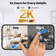 Міні-камера няня JOYTOUR 2K: Дводіапазонний WiFi 2.4/5G, Безкоштовна хмара, Нічне бачення, Датчик руху, Black - зображення 8