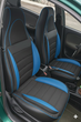 Авточохли на Moskvich 426 Auto Style пілот СПОРТ+ кожзам + тканина чорно синій - зображення 2