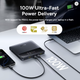 Power Bank Baseus 20000mAh 100W PD швидка зарядка | USB-C + 2 USB-A, портативний акумулятор для ноутбука MacBook, iPhone, Samsung, - зображення 3