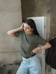 Женское стильное вязанное поло green зеленый оверсайз - изображение 2