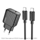 Мережевий зарядний пристрій Hoco CS22A 30 W USB-C Type-C чорний для швидкого заряджання ґаджетів - зображення 6