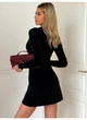 Сукня вязана з вирізом декольте та спідницею кльош довгий рукав Modern Boutique чорний, XS Пл126 - изображение 6