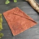 Маленькое коричневое чайное полотенце с изображением цветущего куста с бабочками - изображение 4