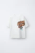 Футболка Zara для хлопчика 11-12 зріст 152 біла з принтом 4456/653/250 - зображення 1