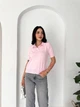 Жіноче поло з ґудзиками, Рожевий, one size 7125 - зображення 3